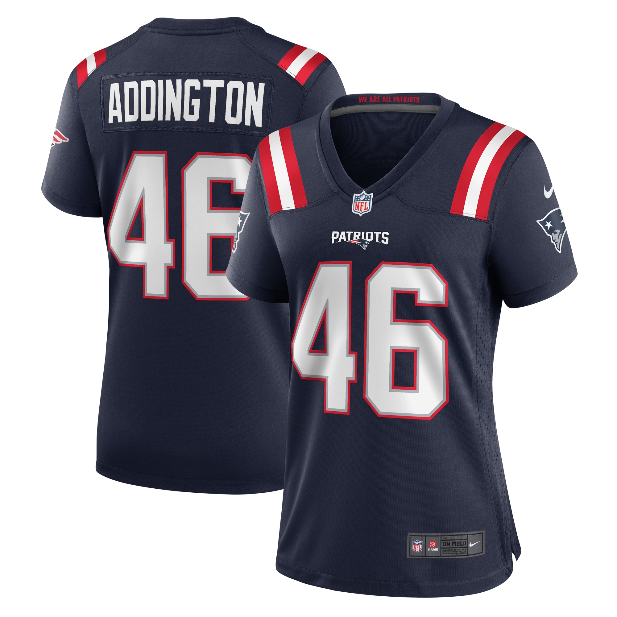 Tucker Addington New England Patriots Women's Home Game Player Jersey - Navy
