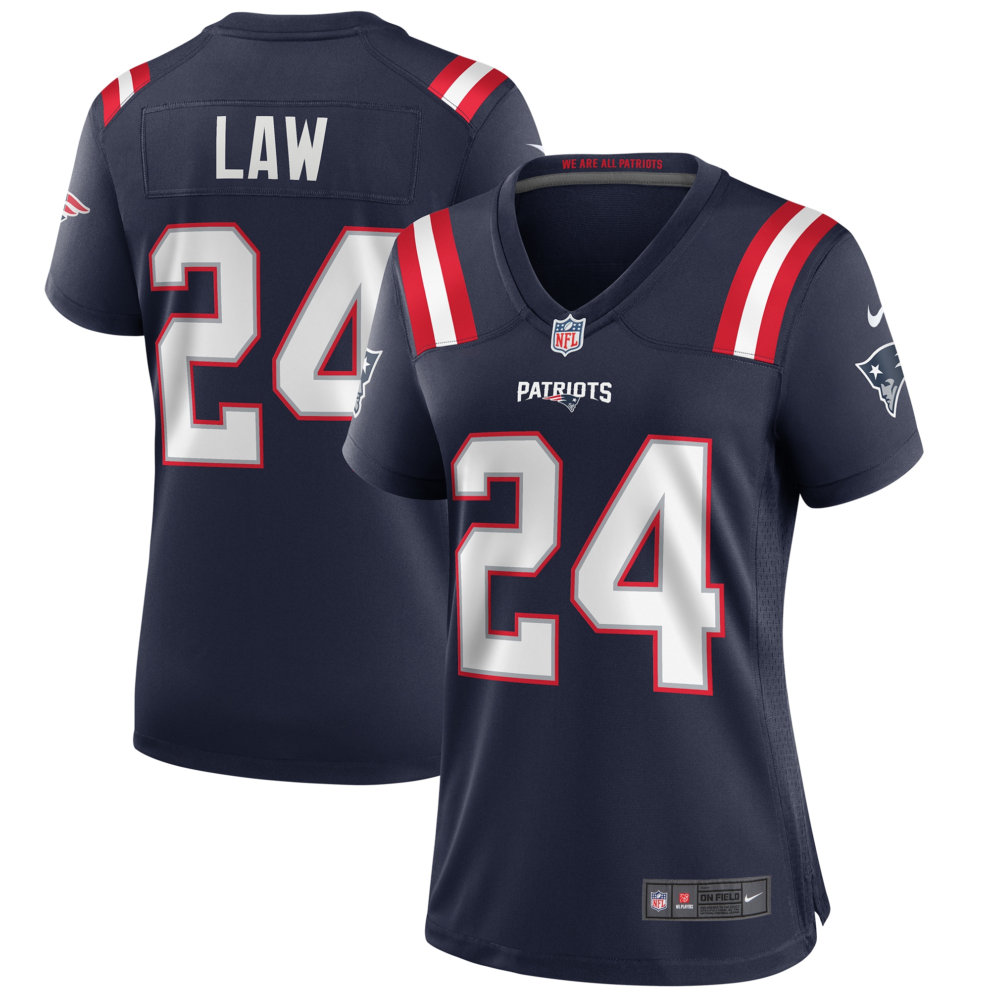 Ty Law New England Patriots Women's Game Retired Player Jersey - Navy