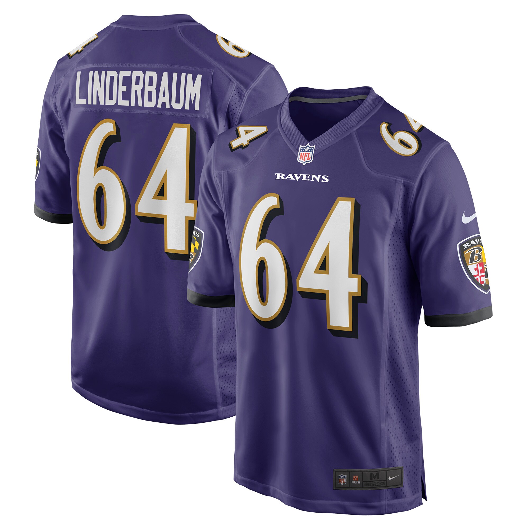 Tyler Linderbaum Baltimore Ravens Player Game Jersey - Purple