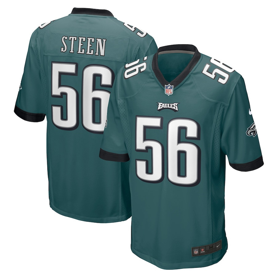 Tyler Steen 56 Philadelphia Eagles Team Game Jersey - Midnight Green