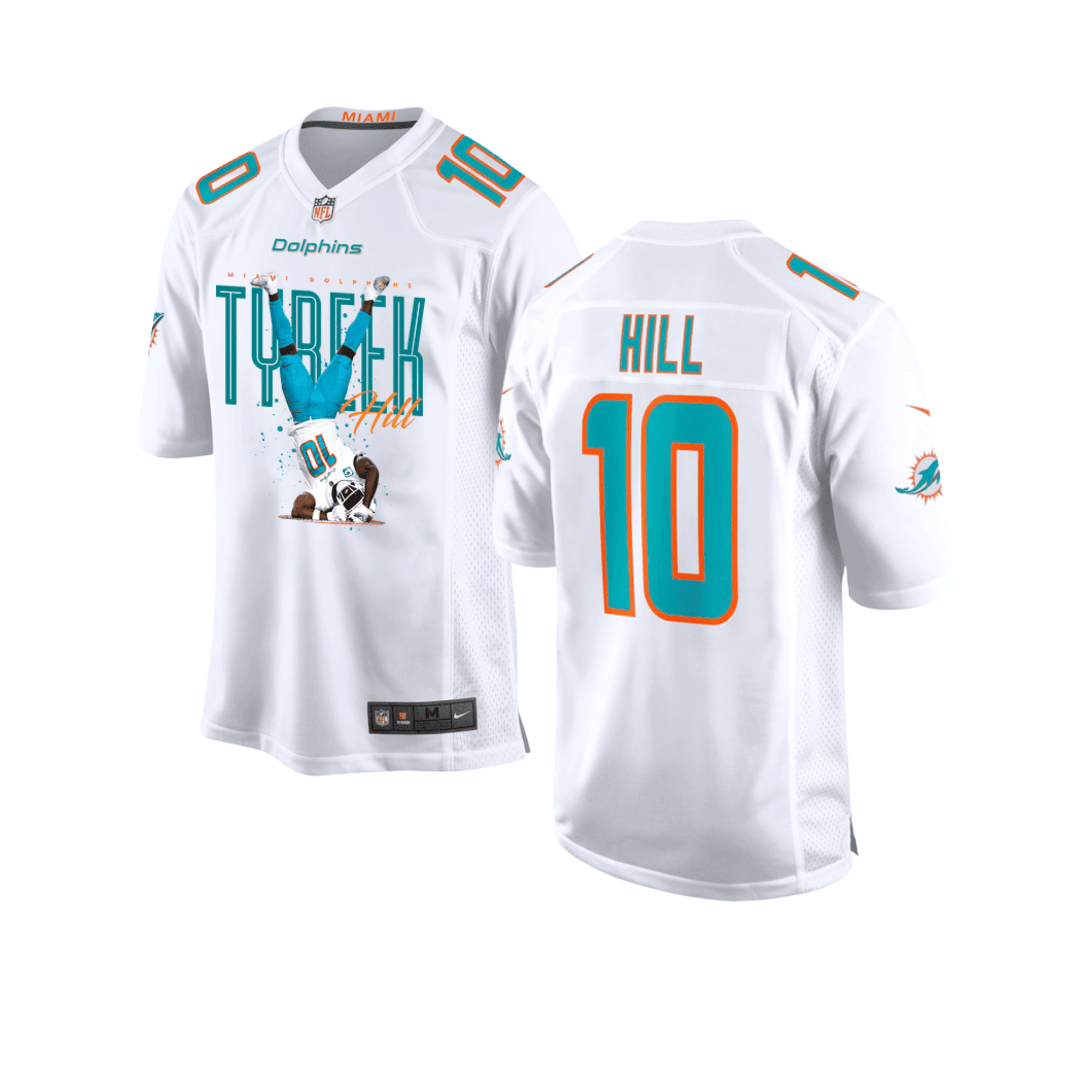 Tyreek Hill 10 Miami Dolphins Celebrating Game YOUTH Jersey - White