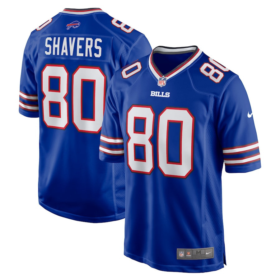 Tyrell Shavers 80 Buffalo Bills Men Team Game Jersey - Royal