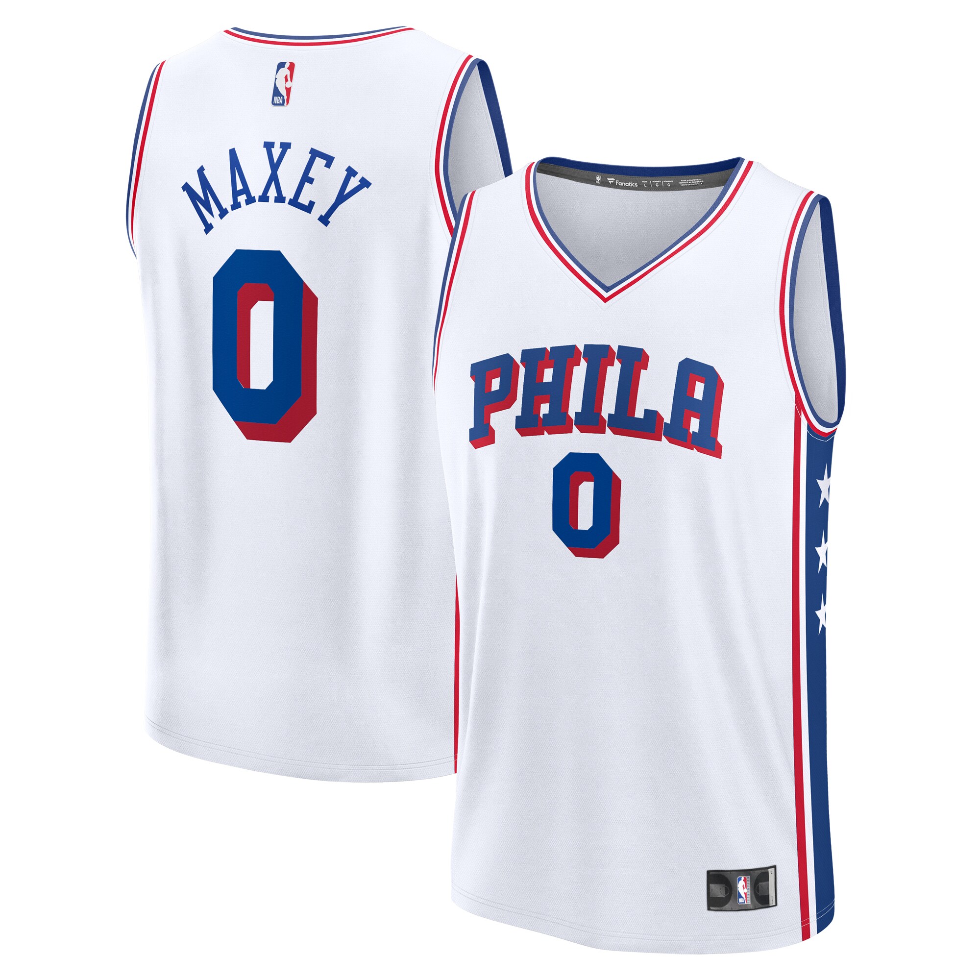 Tyrese Maxey Philadelphia 76ers Fanatics Fast Break Replica Player Jersey - Association Edition - White