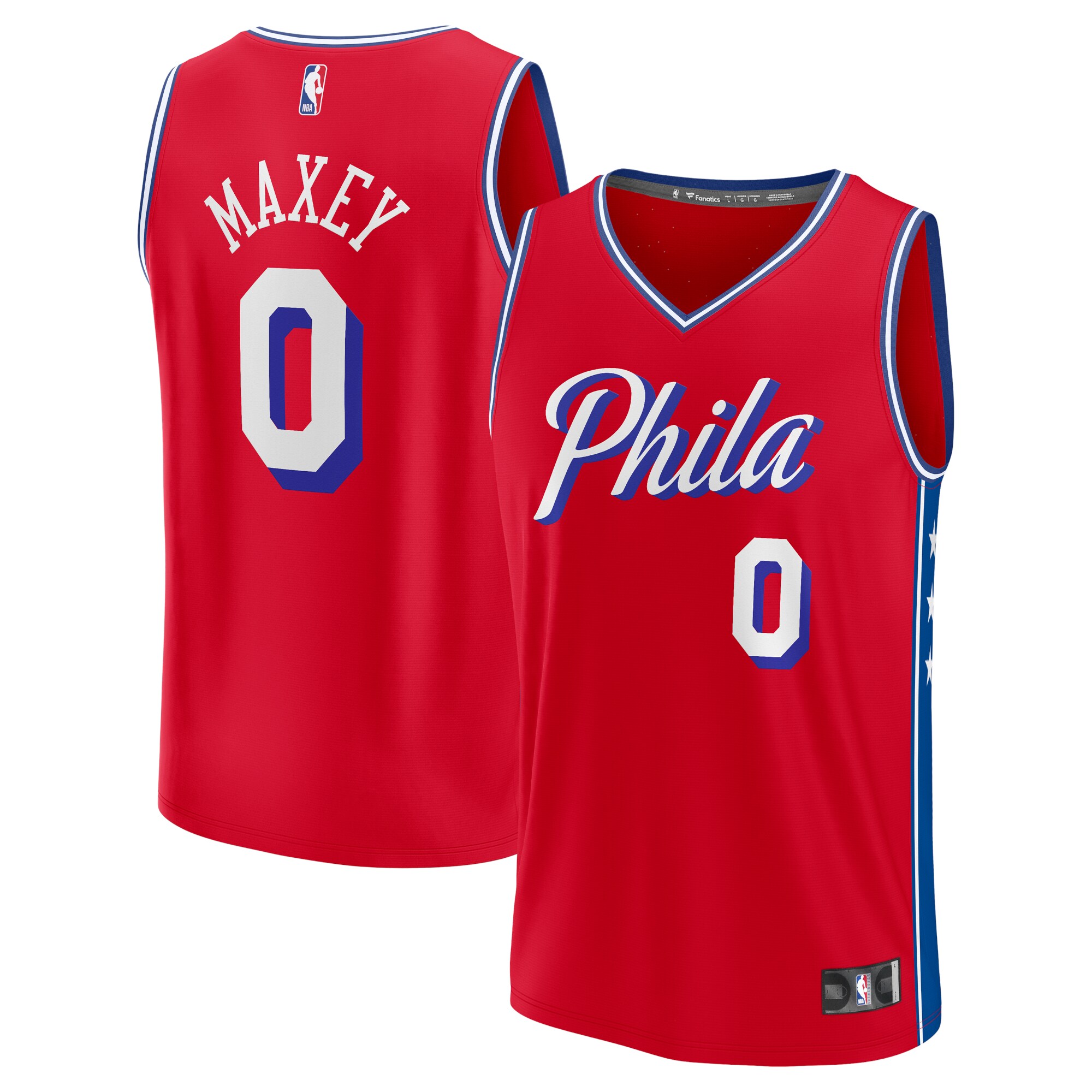 Tyrese Maxey Philadelphia 76ers Fanatics Fast Break Replica Player Jersey - Statement Edition - Red