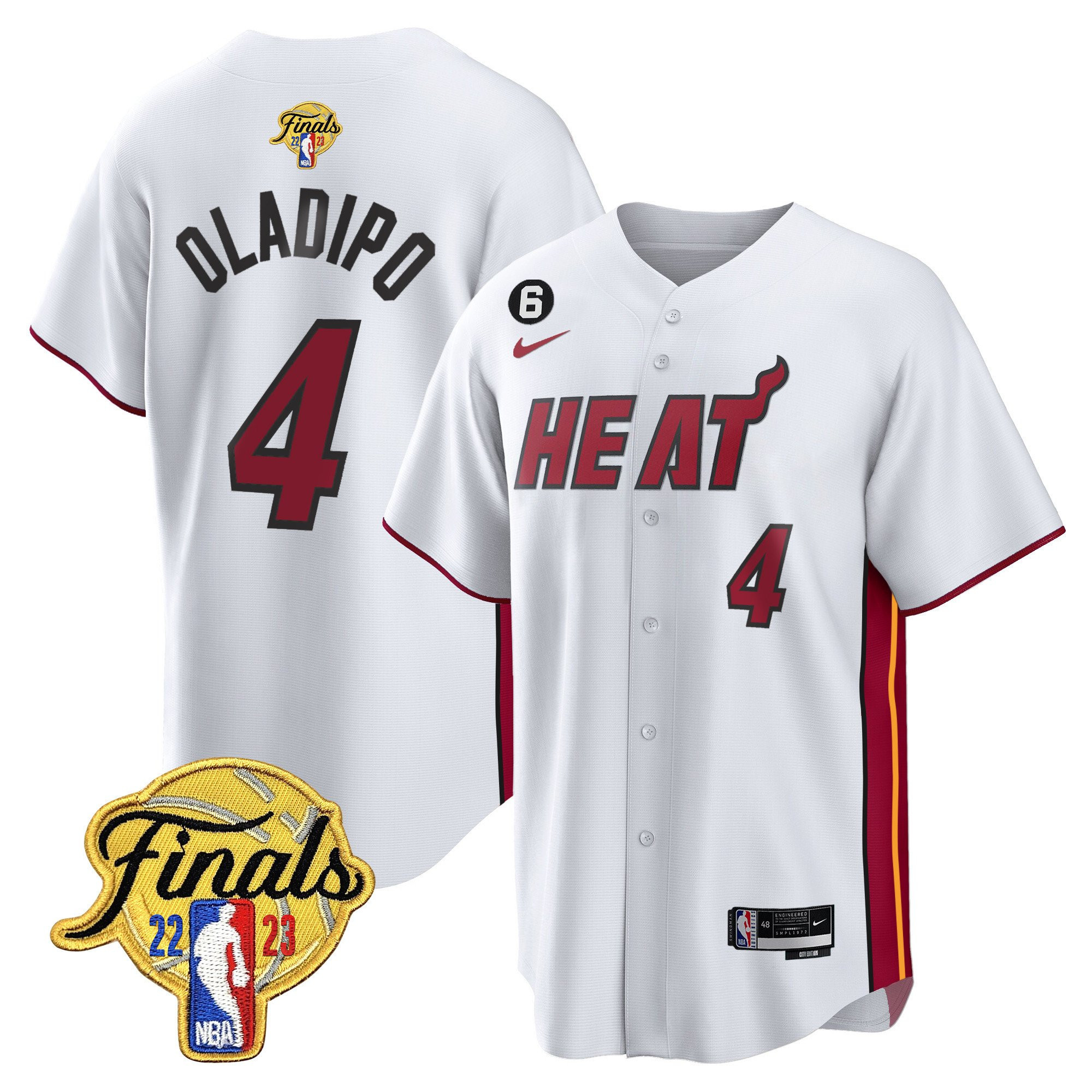 Victor Oladipo 4 Miami Heat 2023 Finals Baseball Men Jersey - Association