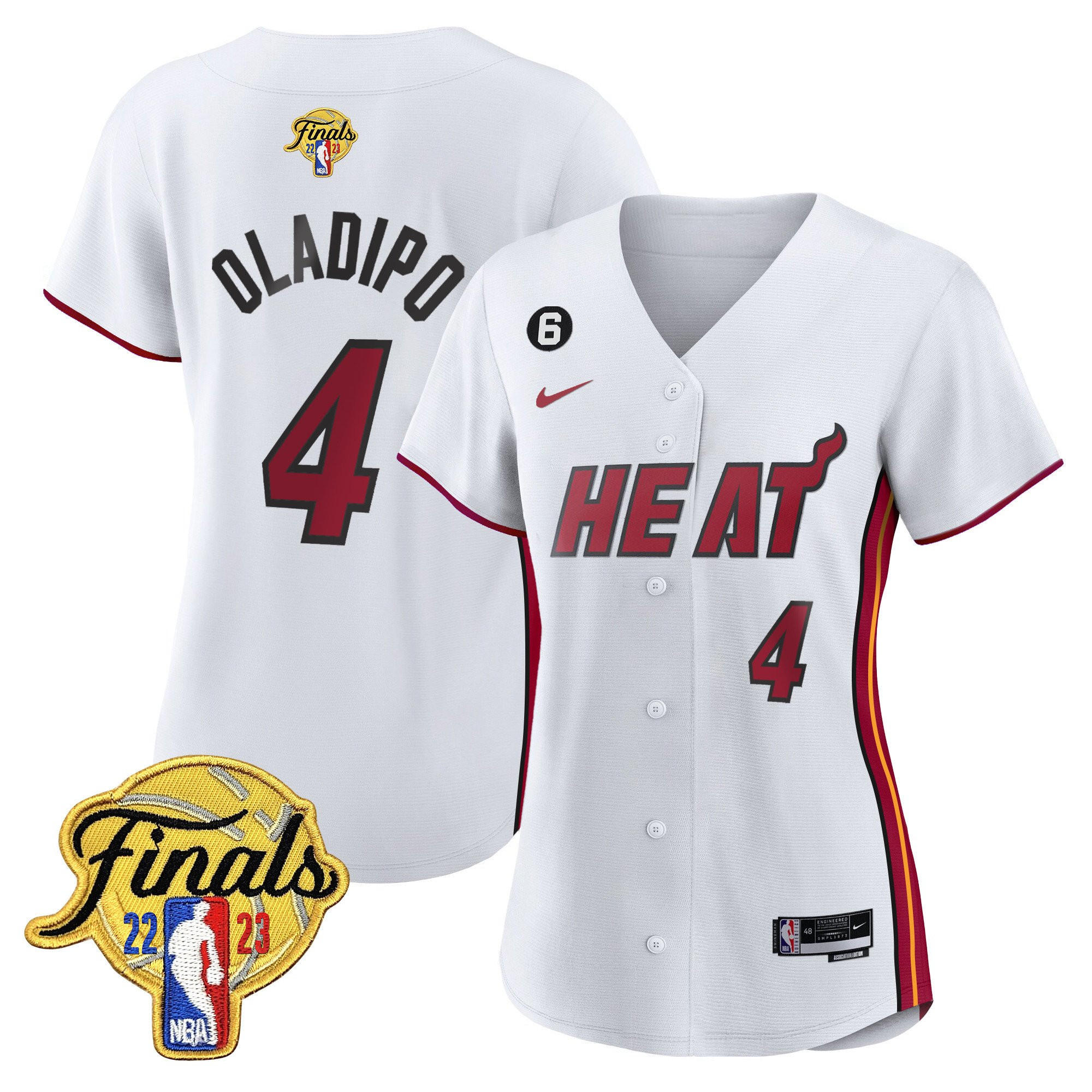 Victor Oladipo 4 Miami Heat 2023 Finals Baseball Women Jersey - Association