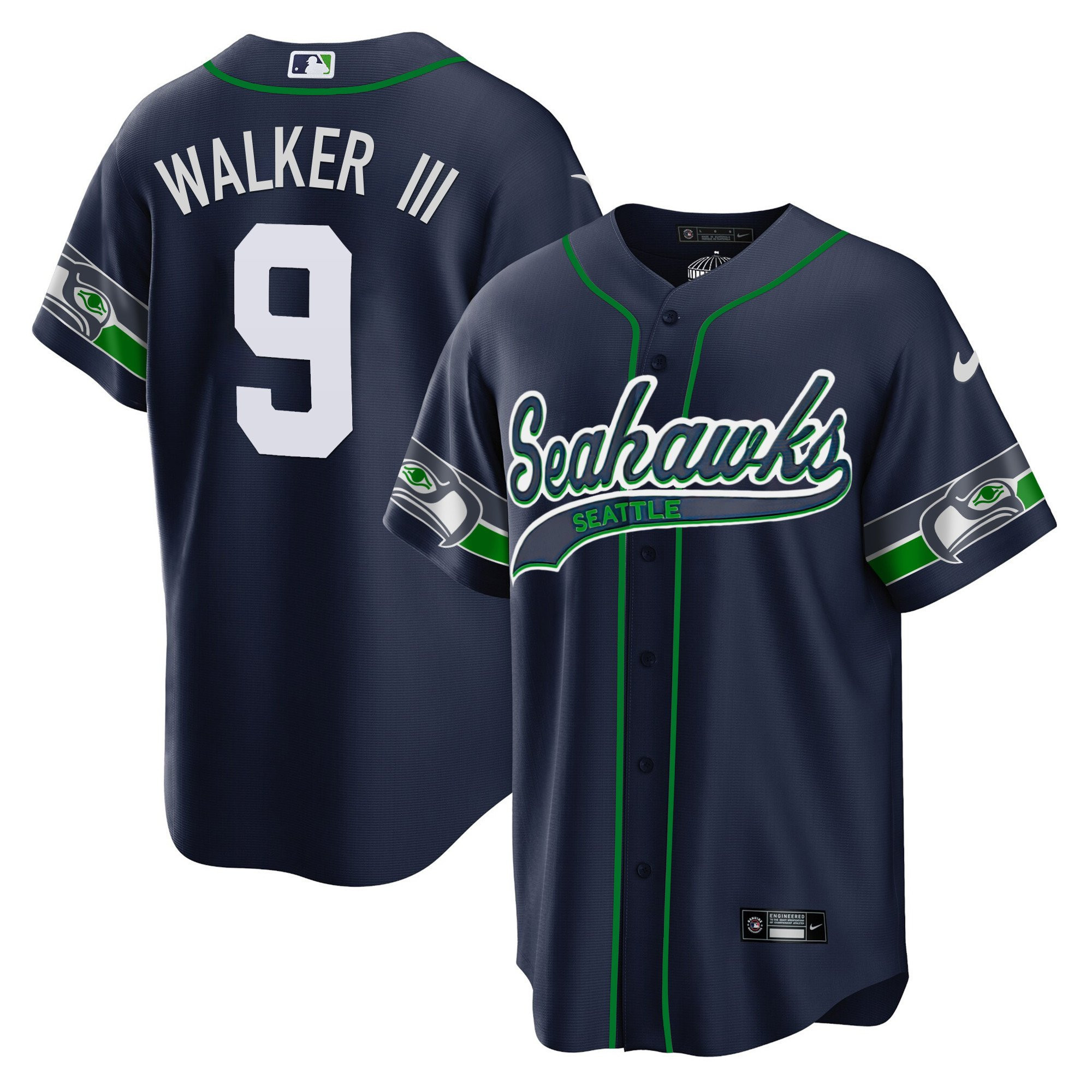 Walker III 9 Seattle Seahawks Men Jersey - Navy