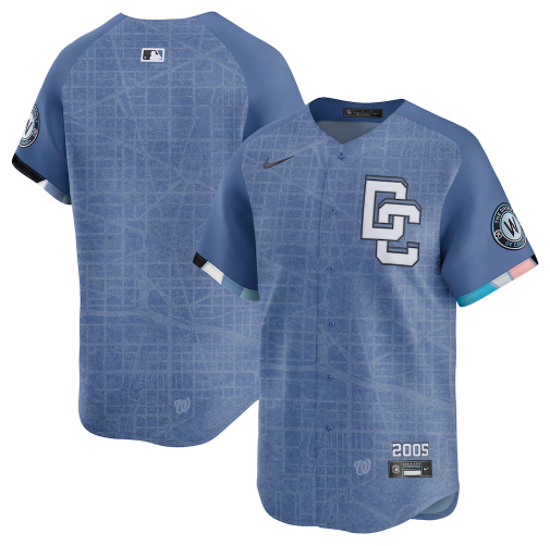 Washington Nationals Blue 2025 City Connect Limited Custom Jersey
