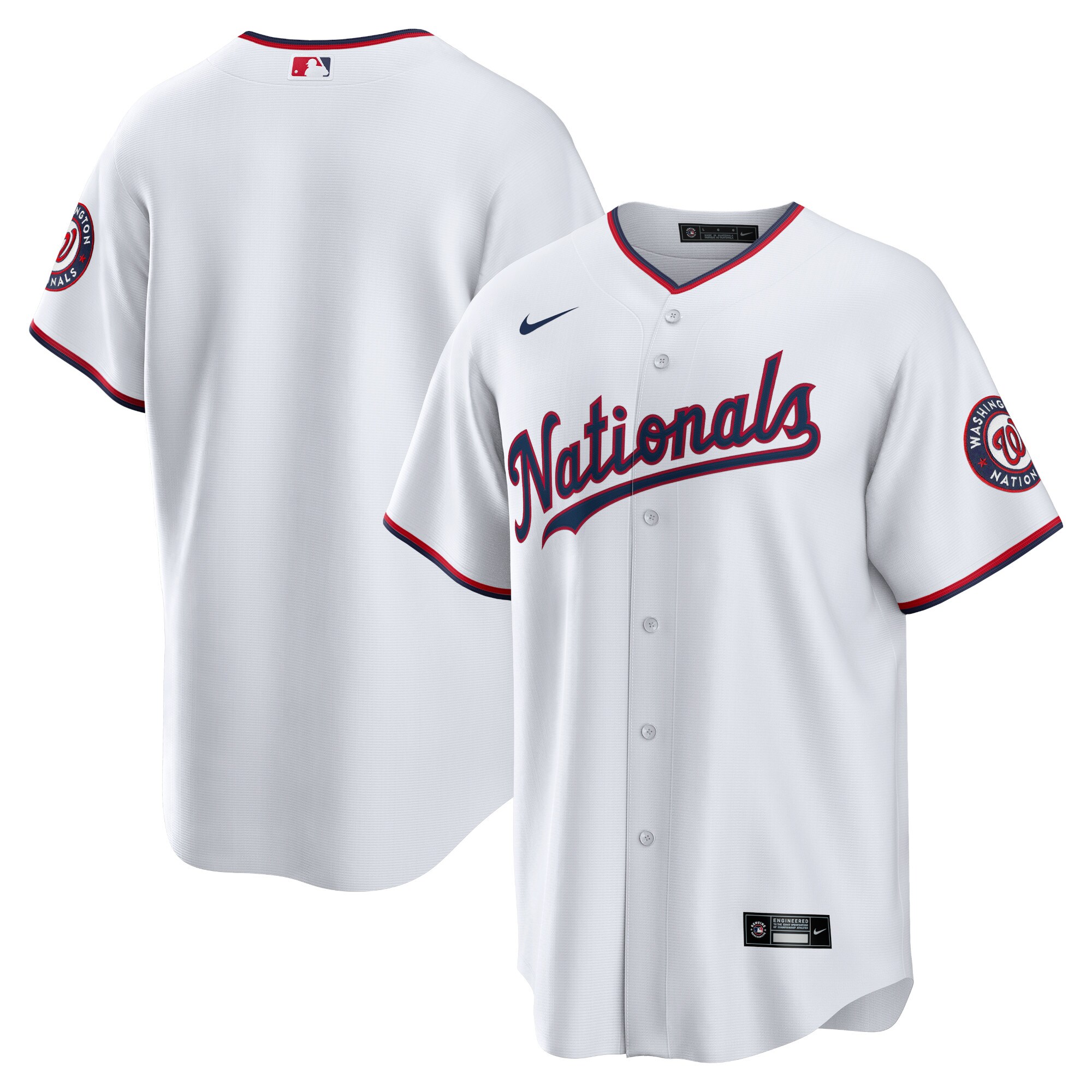Washington Nationals Home Blank Replica Jersey - White