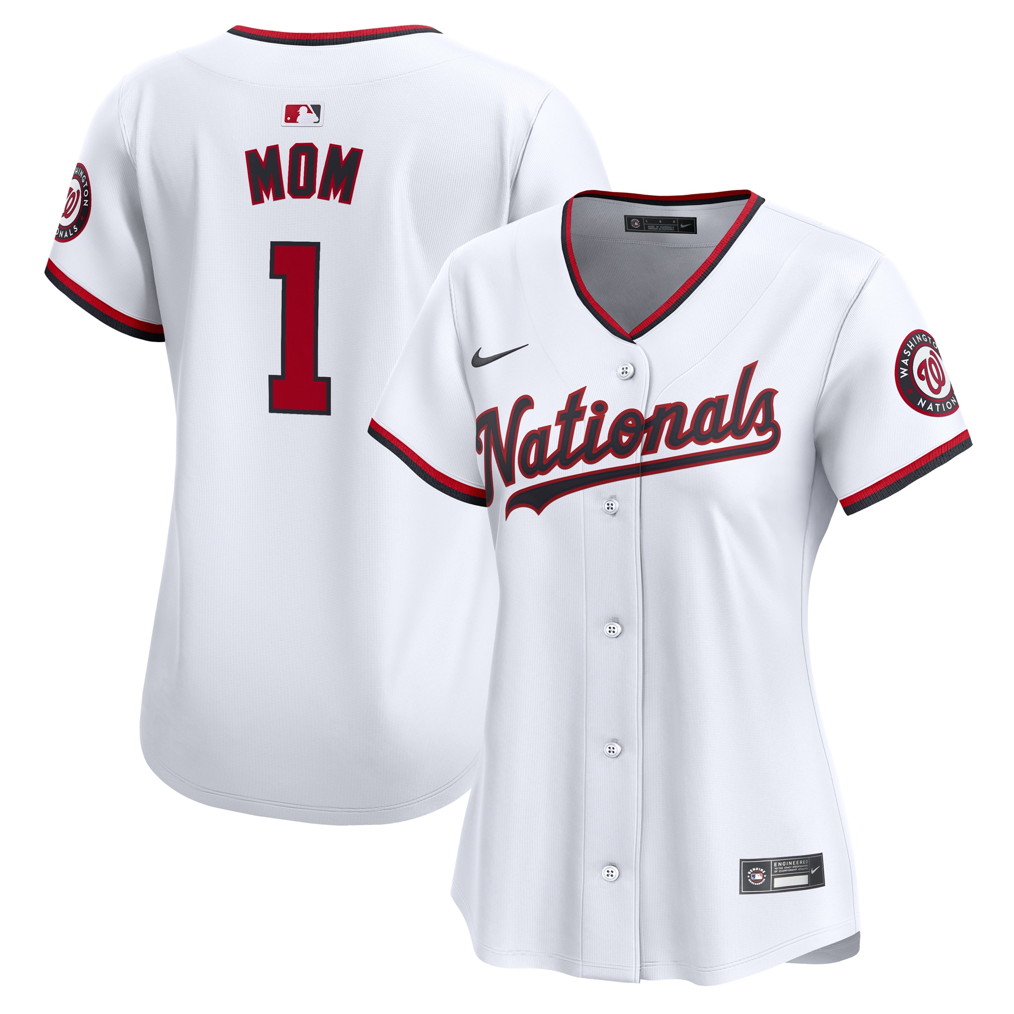 Washington Nationals Women's #1 Mom Home Limited Jersey - White