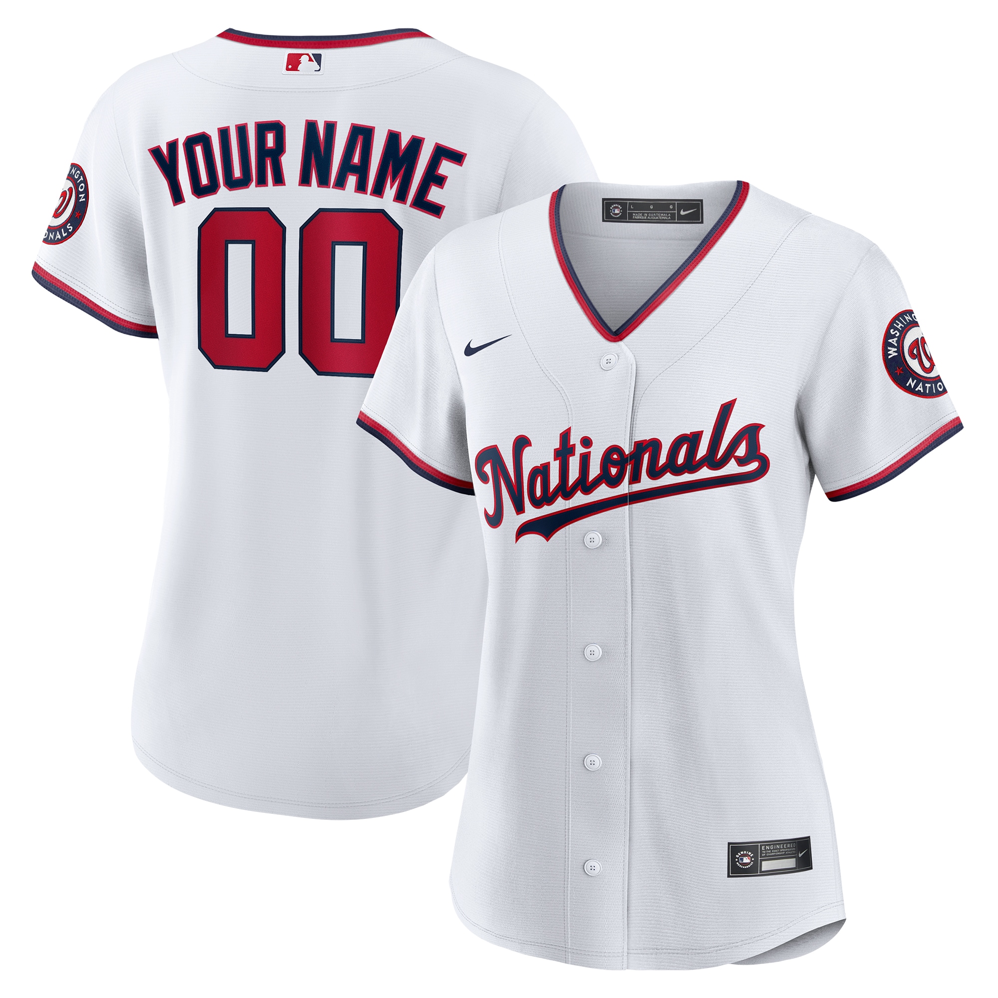 Washington Nationals Women's Replica Custom Jersey - White