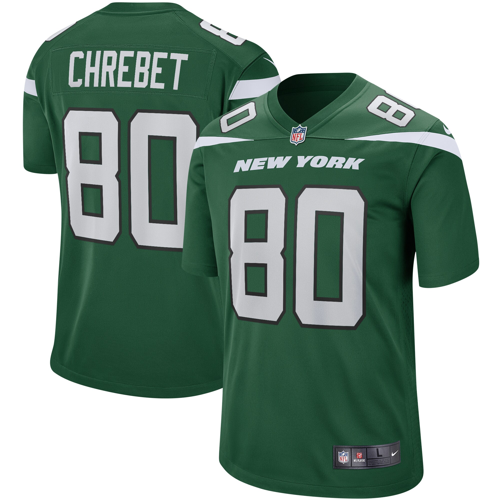 Wayne Chrebet New York Jets Game Retired Player Jersey - Gotham Green