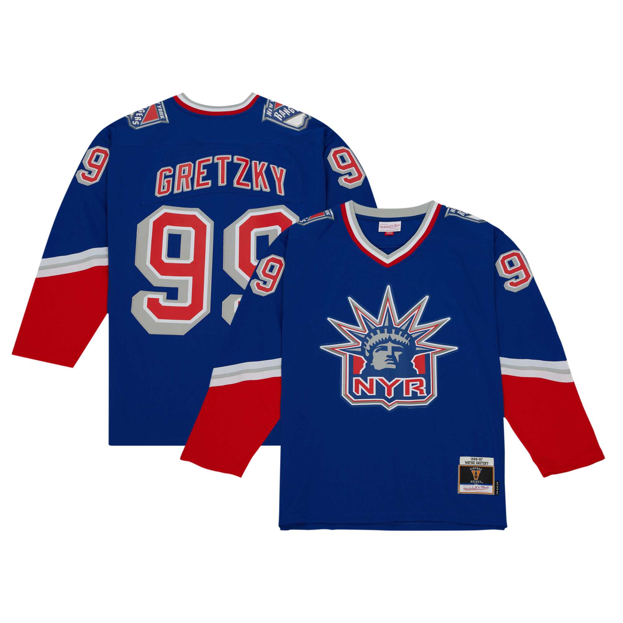 Wayne Gretzky New York Rangers Mitchell & Ness 1996\/97 Blue Line Player Jersey - Navy