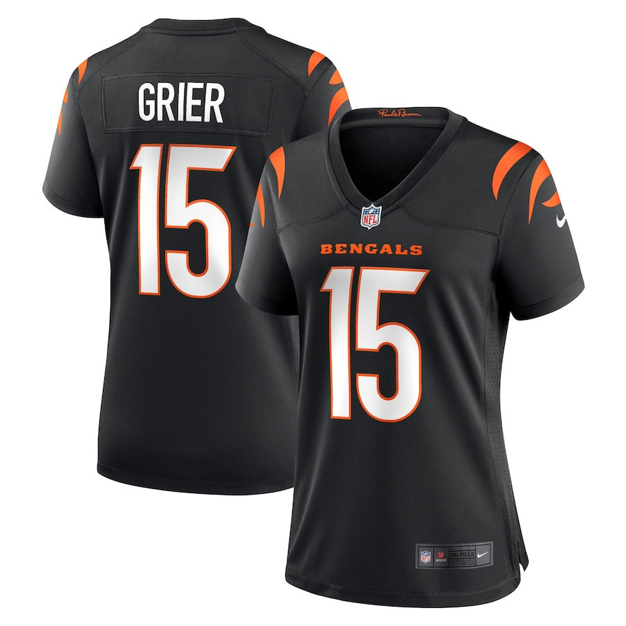 Will Grier 15 Cincinnati Bengals Women Team Game Jersey - Black