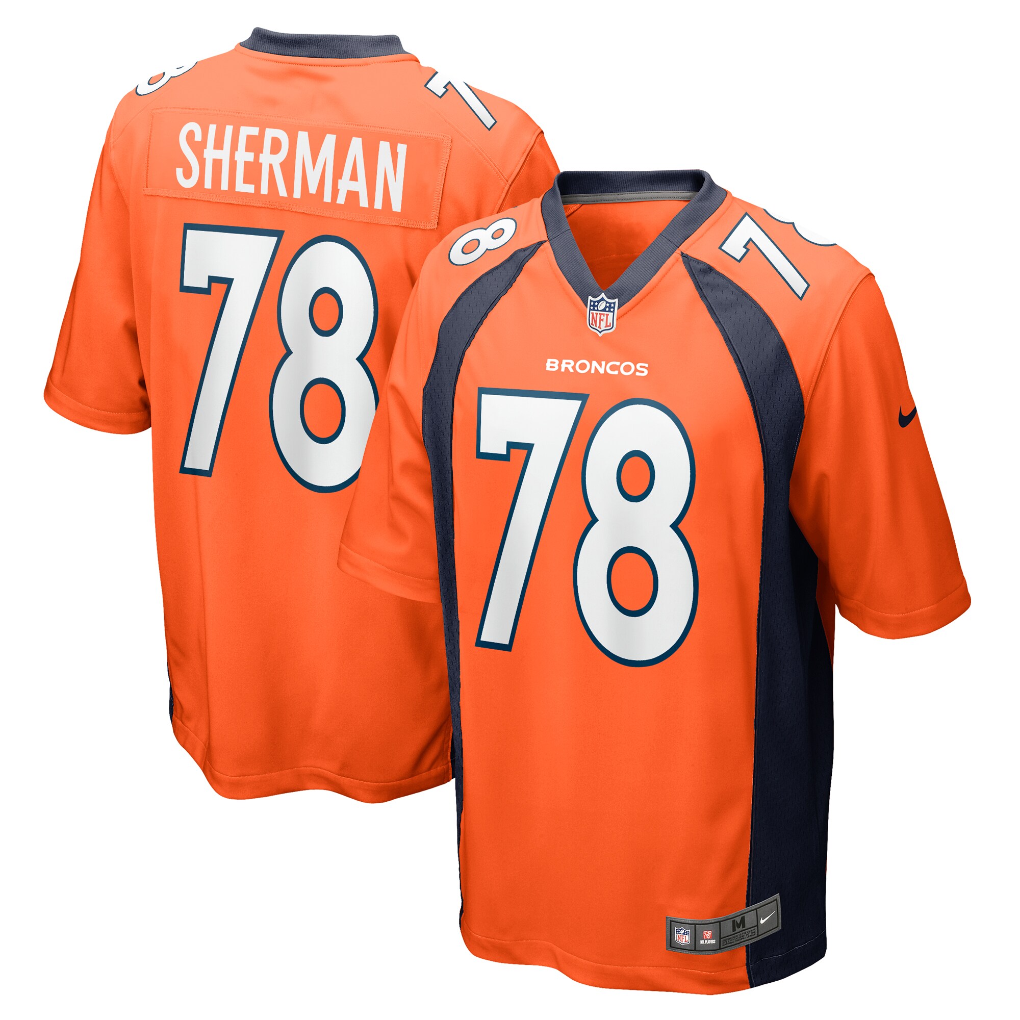 William Sherman Denver Broncos Team Game Jersey - Orange