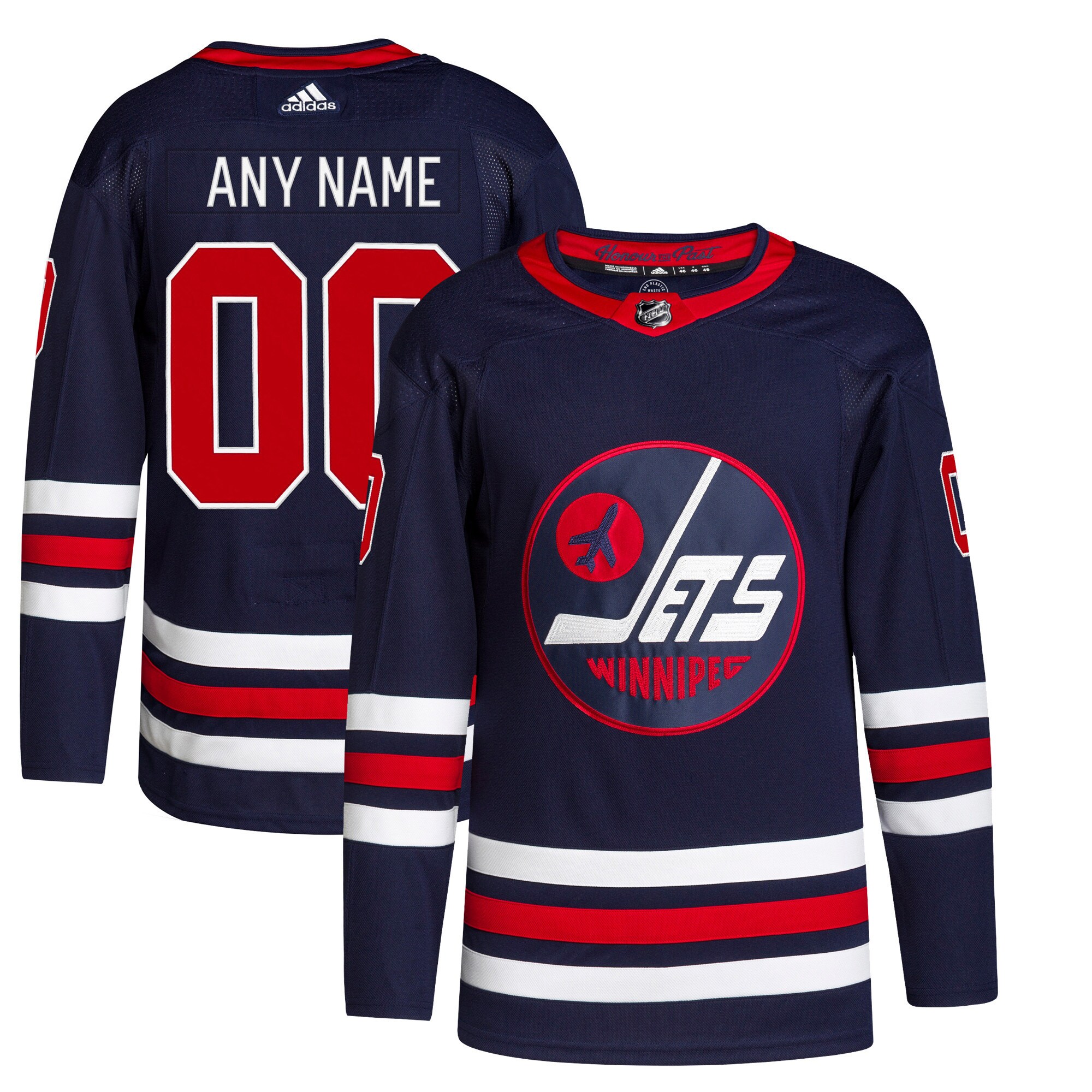 Winnipeg Jets adidas Alternate 2021\/22 Primegreen Authentic Custom Jersey - Navy