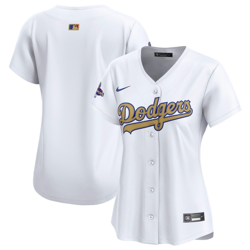 Women's Los Angeles Dodgers White 2025 Gold Collection Limited Jersey