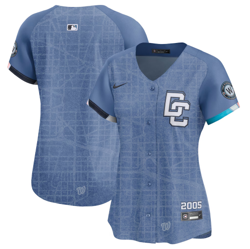 Women's Washington Nationals Blue 2025 City Connect Limited Custom Jersey