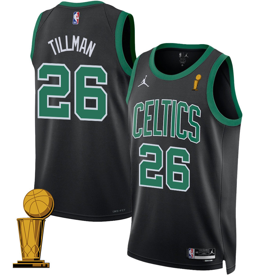 Xavier Tillman 26 Boston Celtics 2024 FINALS CHAMPIONS Swingman Jersey - Statement Edition - Black