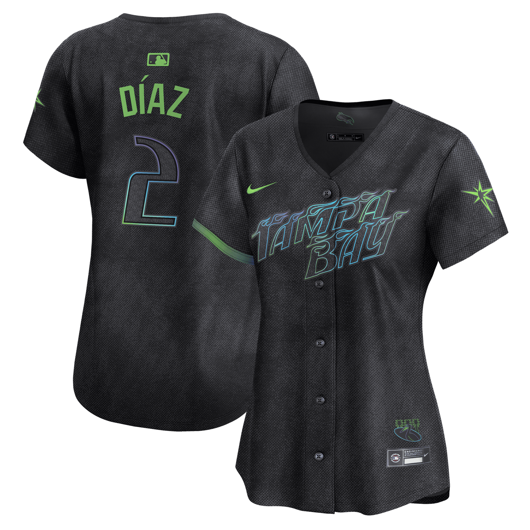 Yandy Diaz 2 Tampa Bay Rays 2024 City Connect Limited Women Jersey - Charcoal