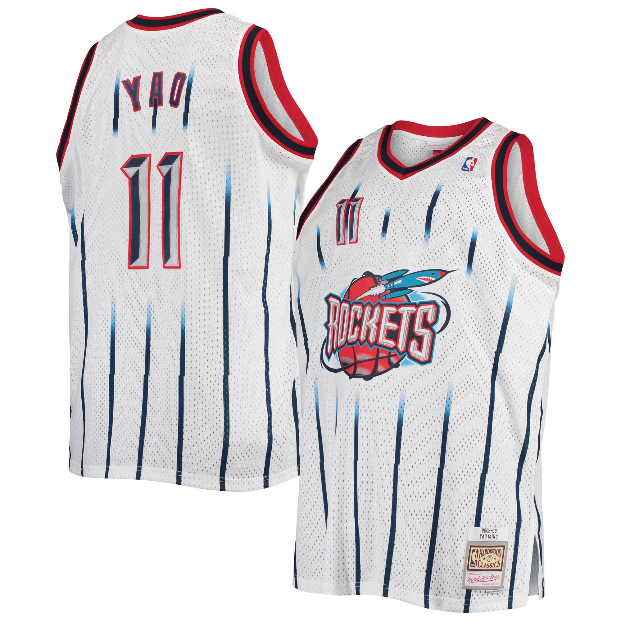 Yao Ming Houston Rockets Mitchell & Ness 2002\/03 Big & Tall Hardwood Classics Swingman Jersey - White