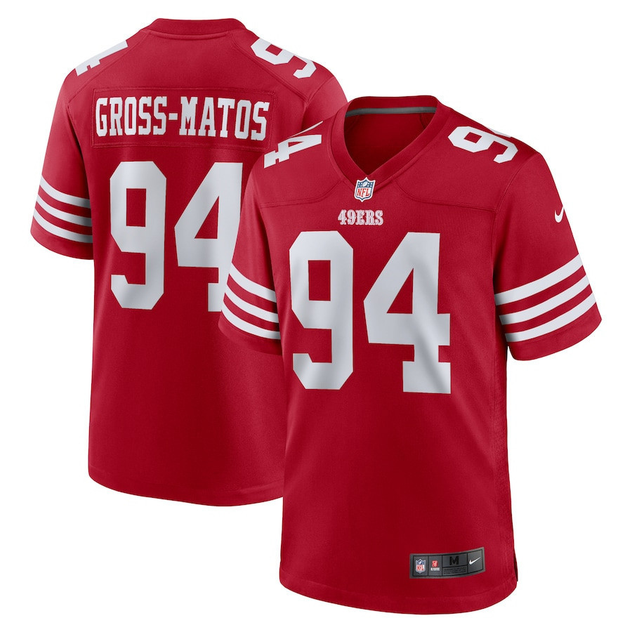 Yetur Gross-Matos 94 San Francisco 49ers Team Game Men Jersey - Scarlet