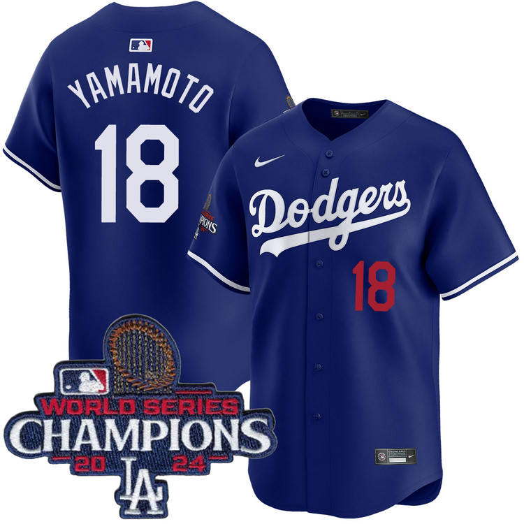 Yoshinobu Yamamoto Los Angeles Dodgers Alternate Royal Limited World Series Champions Jersey