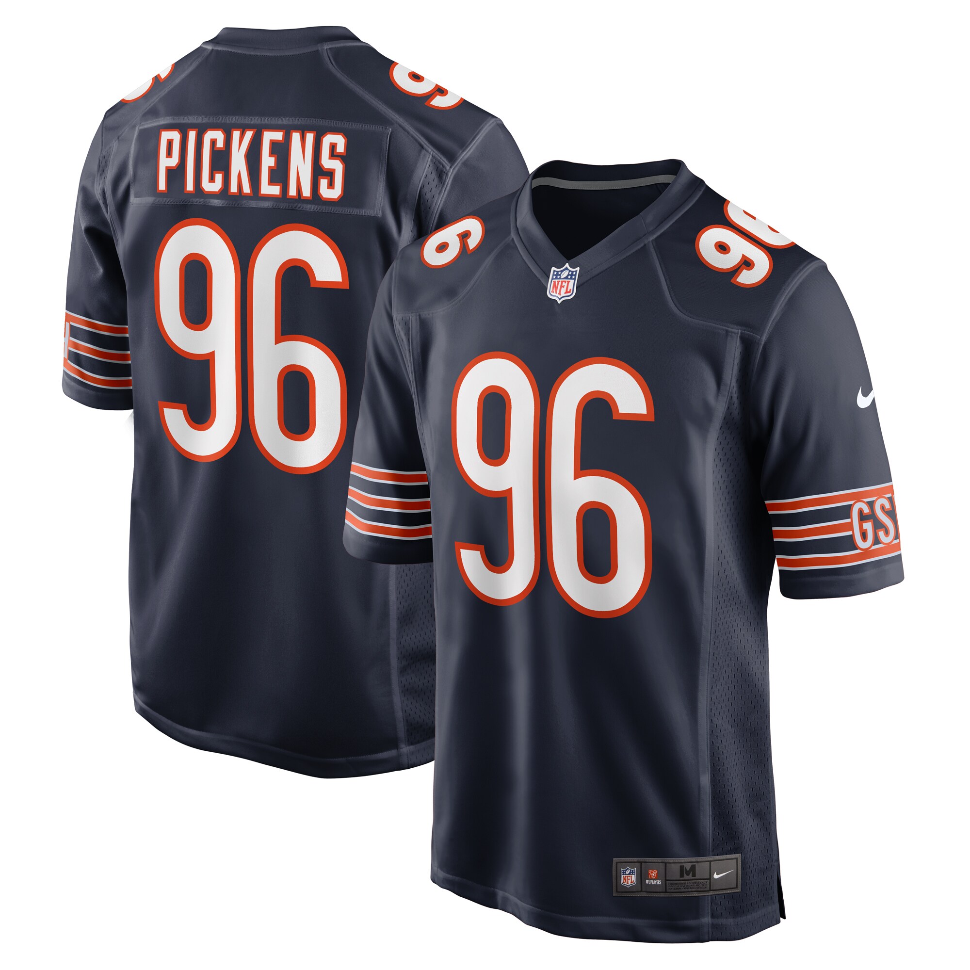 Zacch Pickens Chicago Bears Team Game Jersey - Navy