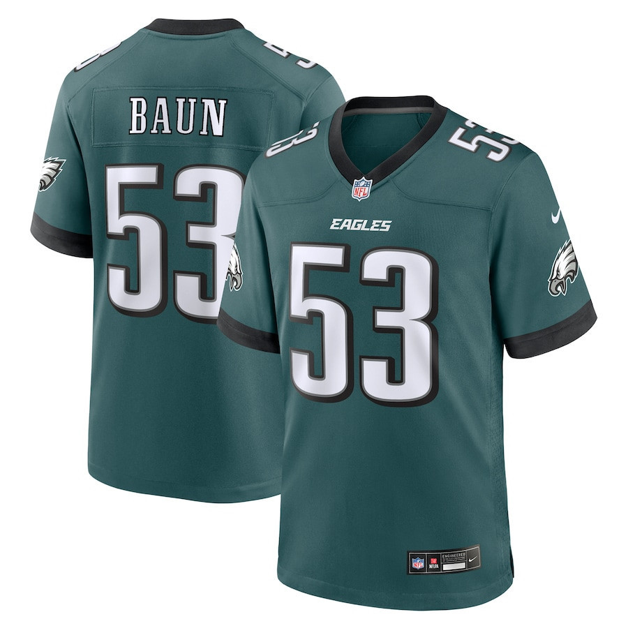 Zach Baun 53 Philadelphia Eagles Game Men Jersey - Midnight Green