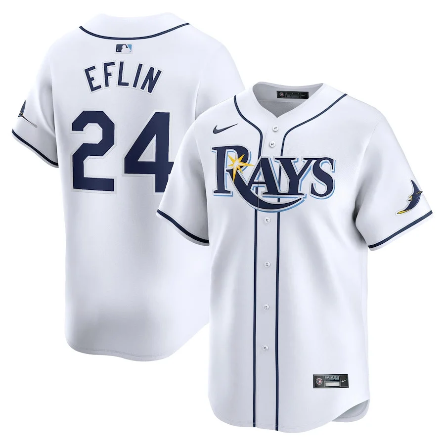 Zach Eflin 24 Tampa Bay Rays Home Limited Player Men Jersey - White