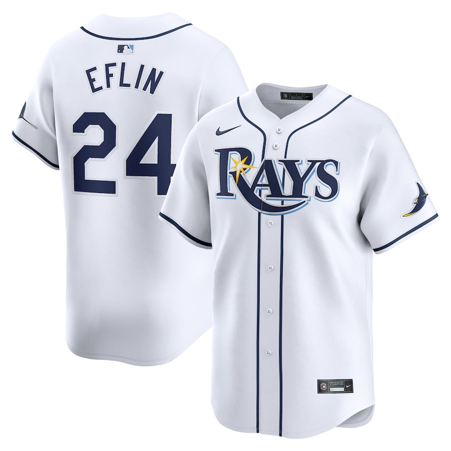Zach Eflin 24 Tampa Bay Rays Home Limited Player Men Jersey - White