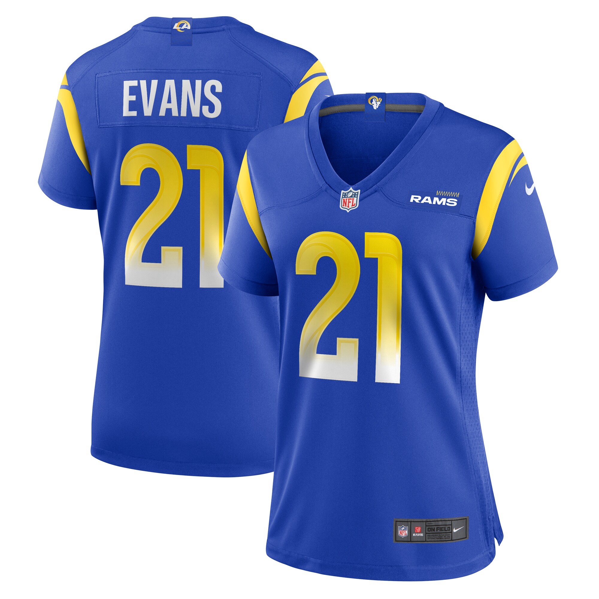 Zach Evans Los Angeles Rams Women's Home Game Jersey - Royal