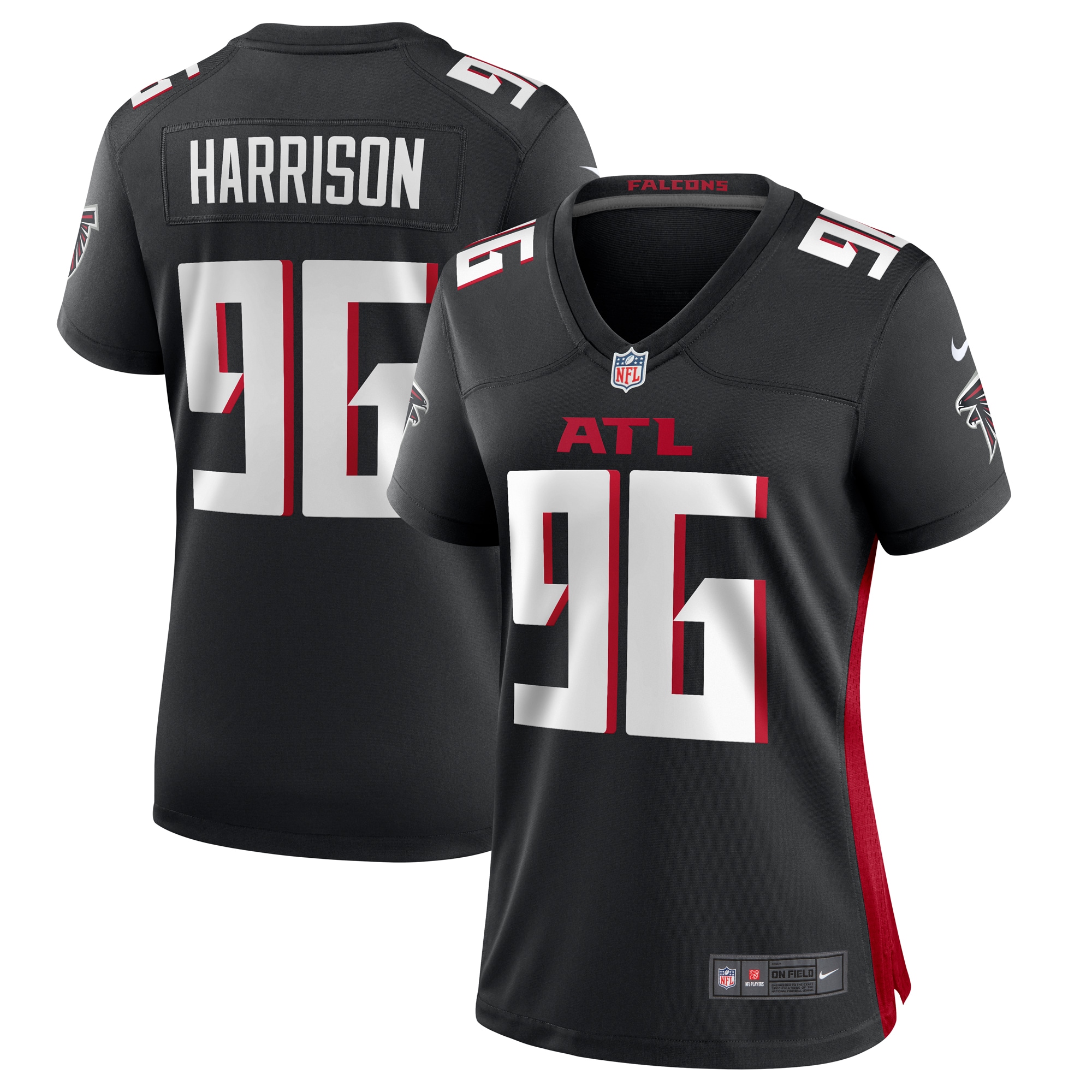 Zach Harrison Atlanta Falcons Women's Team Game Jersey - Black