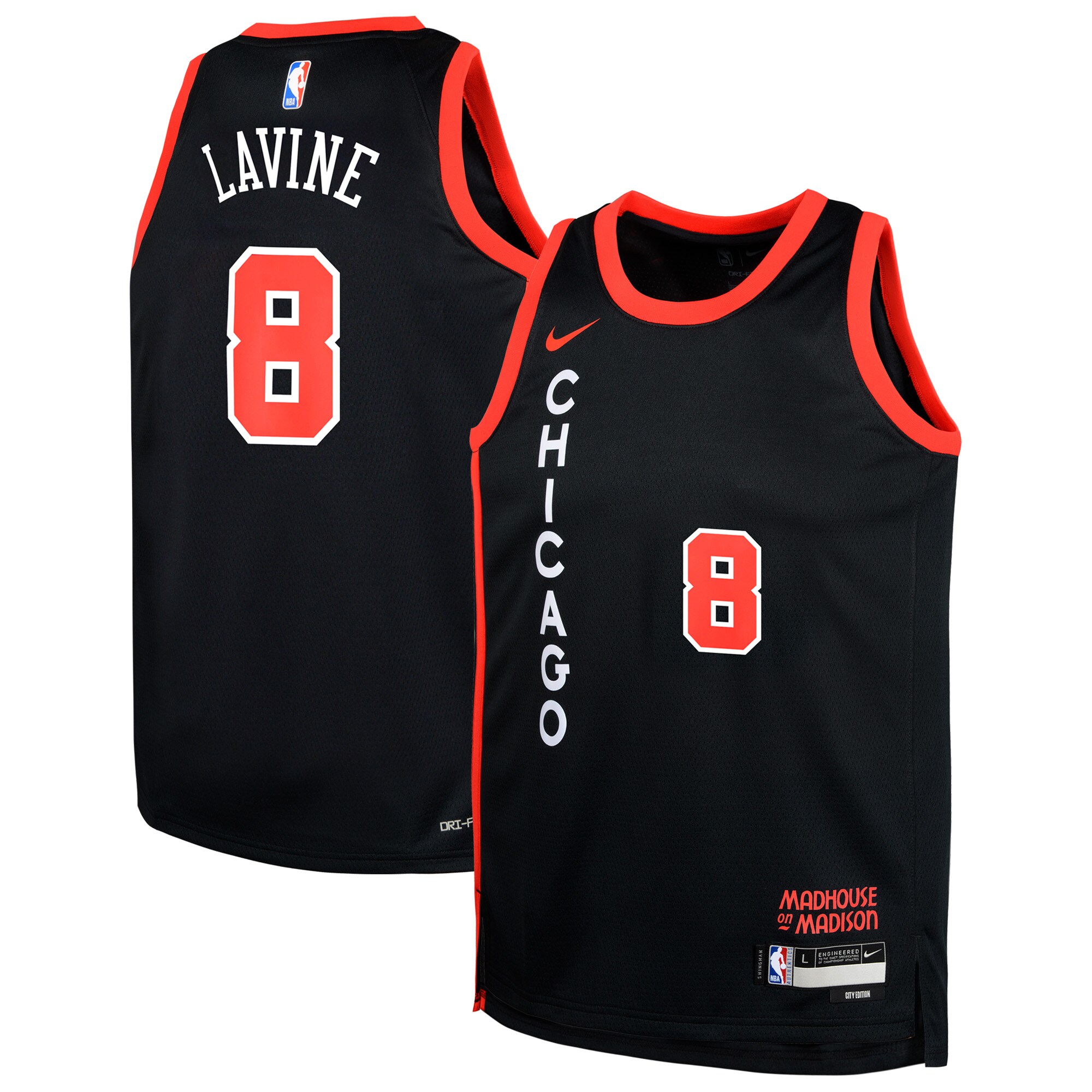 Zach LaVine Chicago Bulls Youth Swingman Replica Jersey - City Edition - Black