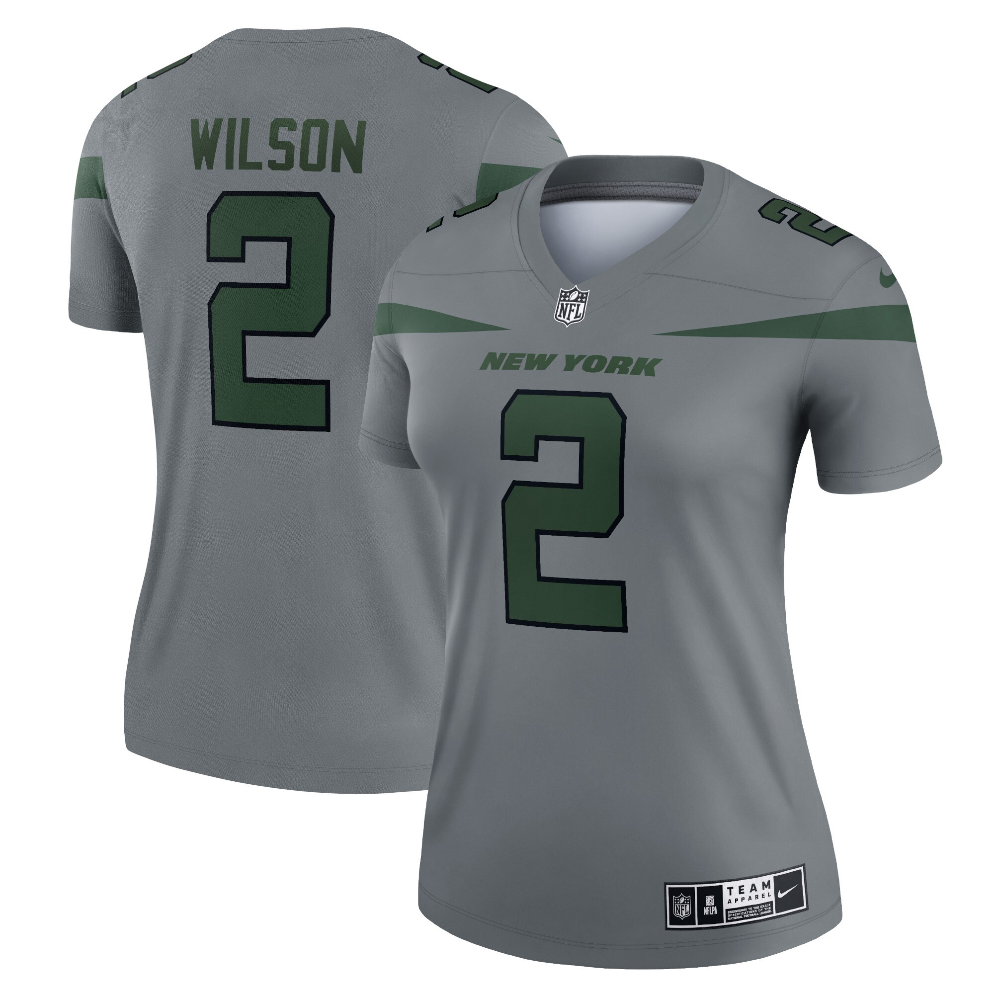 Zach Wilson New York Jets Women's Inverted Legend Jersey - Gray