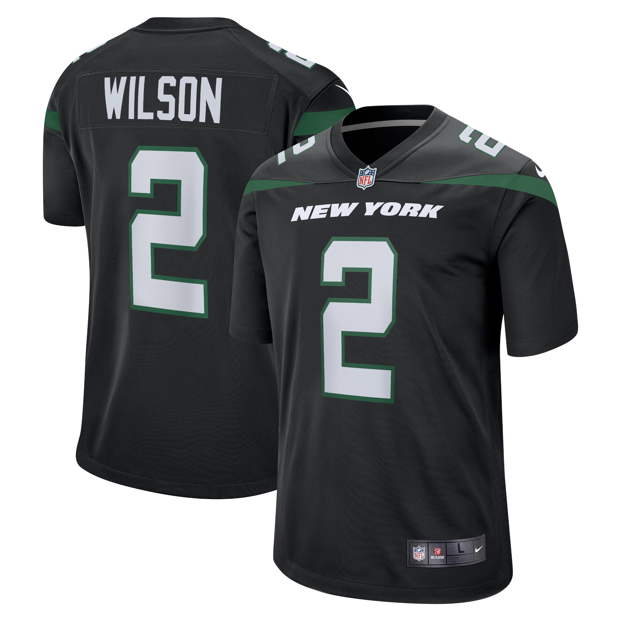 Zach Wilson New York Jets Youth Game Jersey - Black