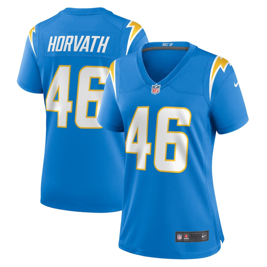 Zander Horvath 46 Los Angeles Chargers Women Game Jersey - Powder Blue